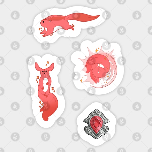 Ruby Carbuncle - Sticker Pack Sticker by CommodorePaws